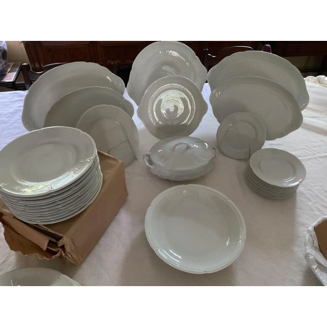 Limoges, France New 1970’s Vintage/New Royal Limoges La Fayette White European Dinner Service- 44 Pieces For Sale - Image 4 of 16