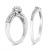 Contemporary .925 Sterling Silver 1/3 Cttw Composite Diamond Frame Bypass Bridal Set Ring and Band (I-J Color, I2-I3 Clarity) - Ring Size 8 For Sale - Image 3 of 5