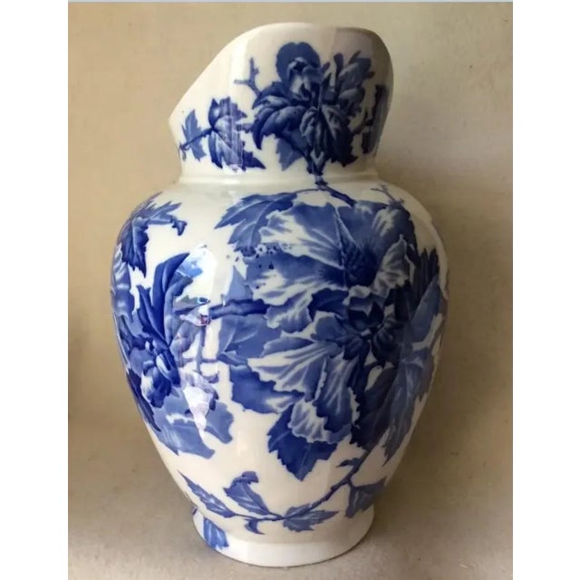 An Antique (circa 1888) Ironstone, Transferware Water Pitcher. The Pitcher has a beautiful design of flowers and is the...