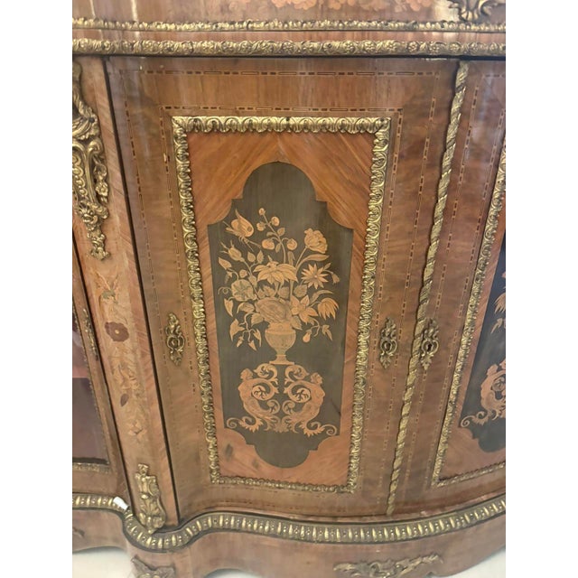 Antique Serpentine Marquetry 4-Door Credenza, 1860s For Sale - Image 16 of 18