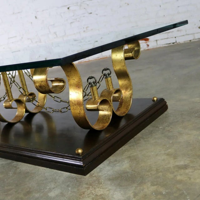 Large Rectangular Glass Top Hollywood Regency Spanish Revival Coffee Table Style of Arturo Pani For Sale - Image 9 of 12