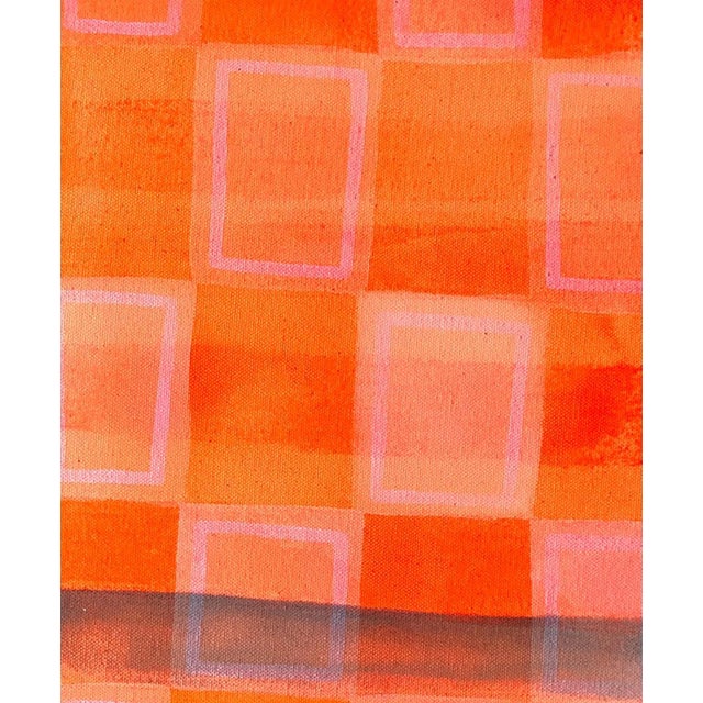 Textile Max Manning “Untitled (CVS166)” Contemporary Orange and Pink Geometric Abstract Painting, 2020 For Sale - Image 7 of 8