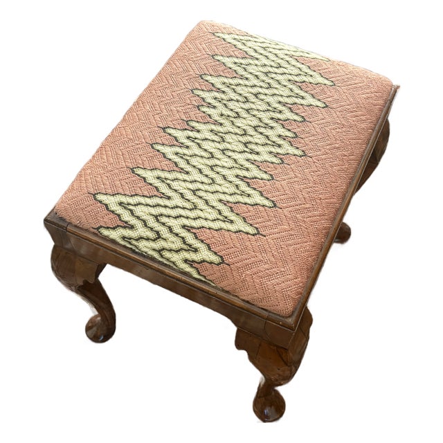 Queen Anne Style Mahogany Footstool For Sale