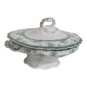 Early 20th Century John Maddock and Sons Hamilton Royal Vitreous Green Lidded Turreen Dish