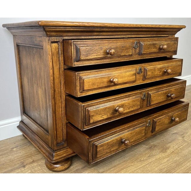 Vintage French Oak Chest of 4 Drawers For Sale - Image 12 of 13