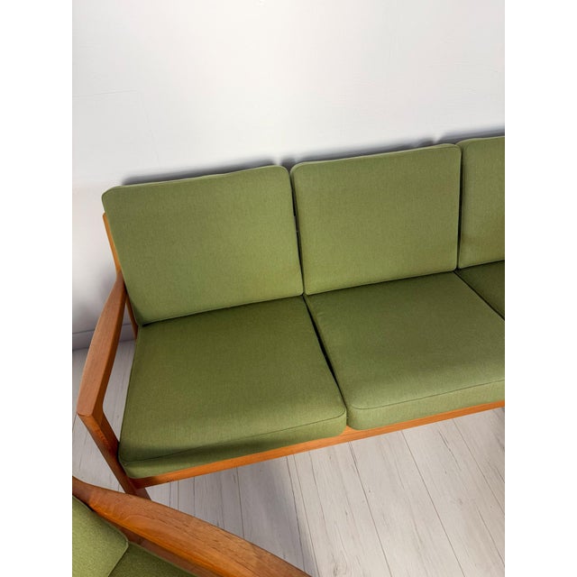 Senator Three-Seater Sofa and Lounge Chairs in Teak by Ole Wanscher for France & Søn, 1960s, Set of 3 For Sale - Image 9 of 13