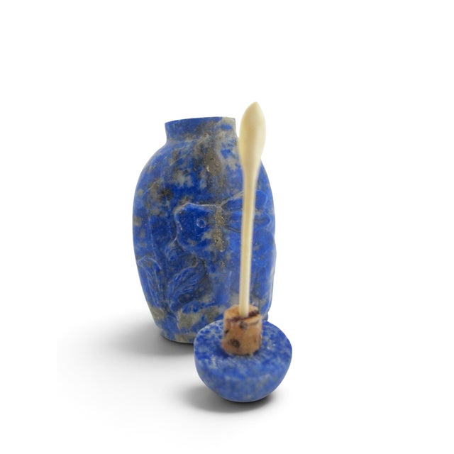 Late 19th Century Chinese Blue Lapis Lazuli Carved Rabbit Antique Snuff Bottle For Sale - Image 5 of 11