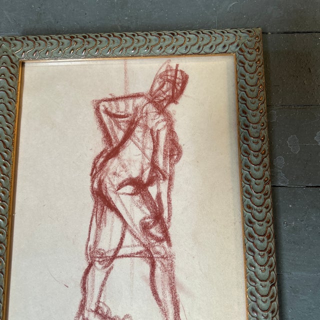 1950’s original abstract nude figure sepia drawing. Measures 8x10 / 9.5x11.5 framed. Check out my shop Robins Egg Gallery...