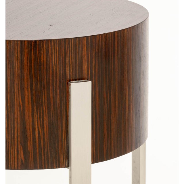 Pair of Michael Berman Zebra Wood Bedside Tables For Sale - Image 9 of 9