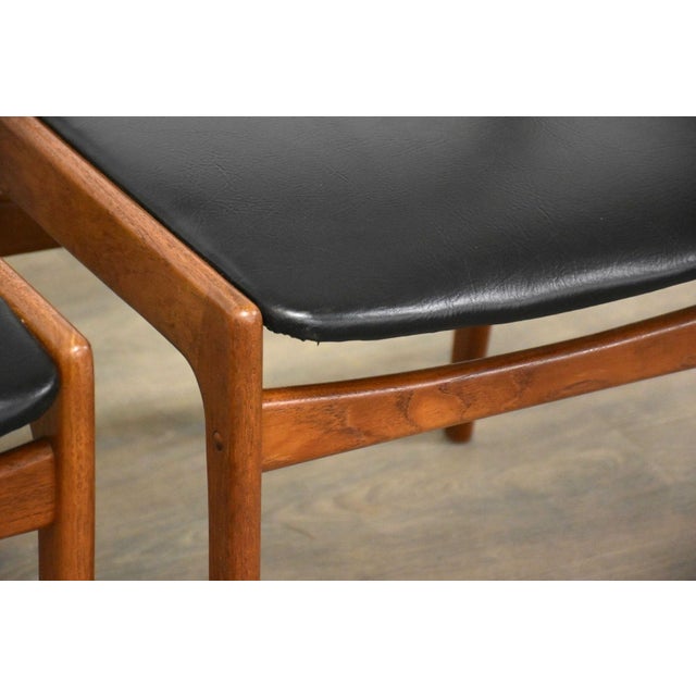 1960s 1960s Danish Modern Teak Black Dining Chairs - Set of 6 For Sale - Image 5 of 9