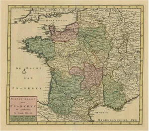 Antique Map of France by Tirion, 1740s