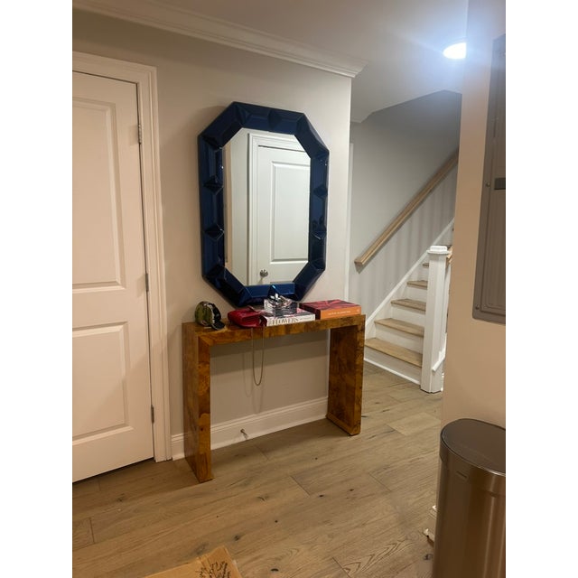 Wood Villa & House - Romano Hollywood Regency Sapphire Blue Beveled Wall Mirror For Sale - Image 7 of 9