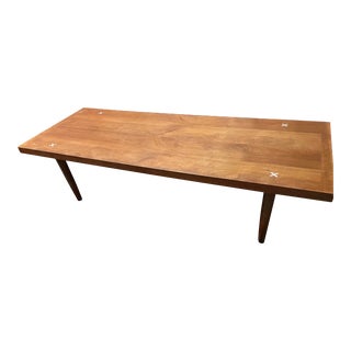 1950s Merton Gershun for American of Martinsville Mid Century Metal X Inlaid Surf Coffee Table For Sale