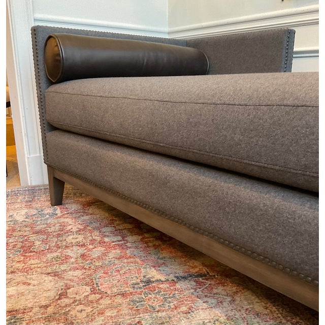 Modern Charcoal Felt Double Chaise Lounge For Sale In Atlanta - Image 6 of 6
