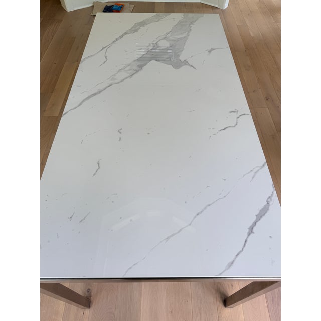 Room & Board White Ceramic Rand Dining Table For Sale - Image 10 of 11
