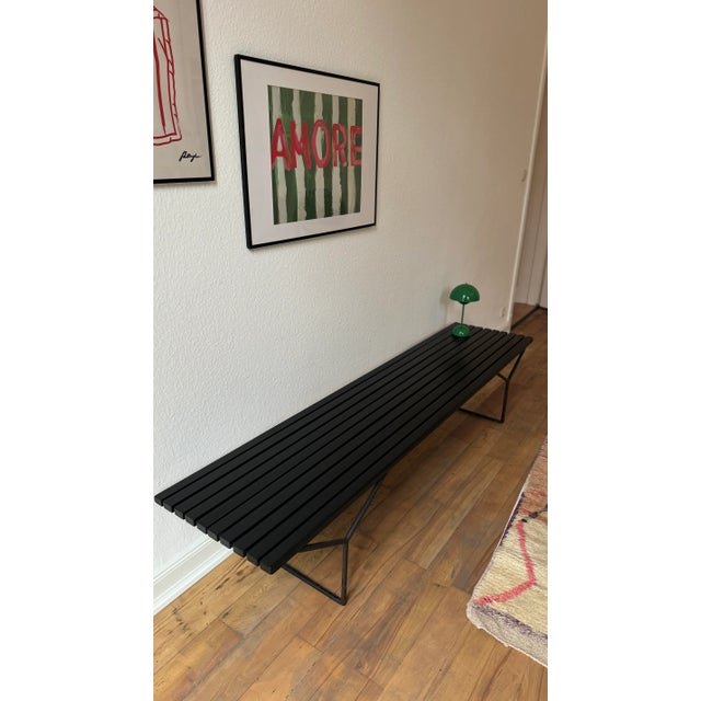 Vintage Black Model 400 Bench attributed to Harry Bertoia for Knoll International For Sale - Image 12 of 13