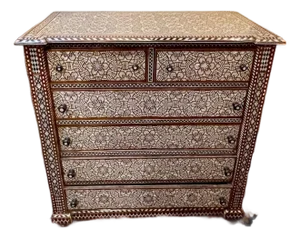 Vintage Middle Eastern Bone and Mother of Pearl Inlaid Chest