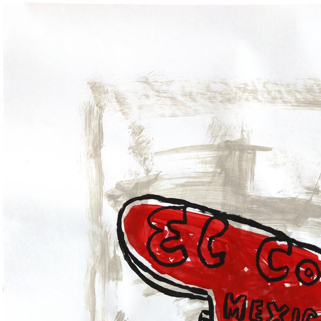 Abstract El Coyote Run - Original Los Angeles Street Art Acrylic and Ink Work on Paper For Sale - Image 3 of 7