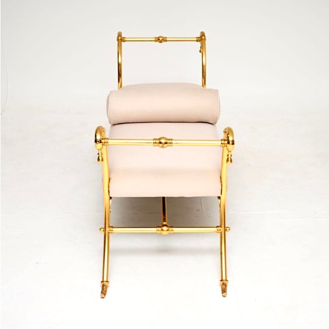 1970s Vintage French Brass Bench, 1970s For Sale - Image 5 of 10