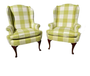 Vintage Wingback Chairs, Mid 20th Century - a Pair
