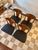 A Beautiful Set of 4 Mid Century Modern Dining Chairs in Teak With Black Faux Leather Seats, Attributed to Elliots of Newbury, Circa 1960s For Sale - Image 4 of 12