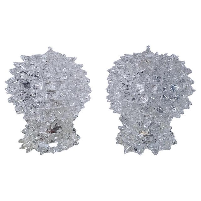 Rostrato Murano Glass Table Lamps from Barovier & Toso, Italy, 1940s, Set of 2 For Sale - Image 11 of 11