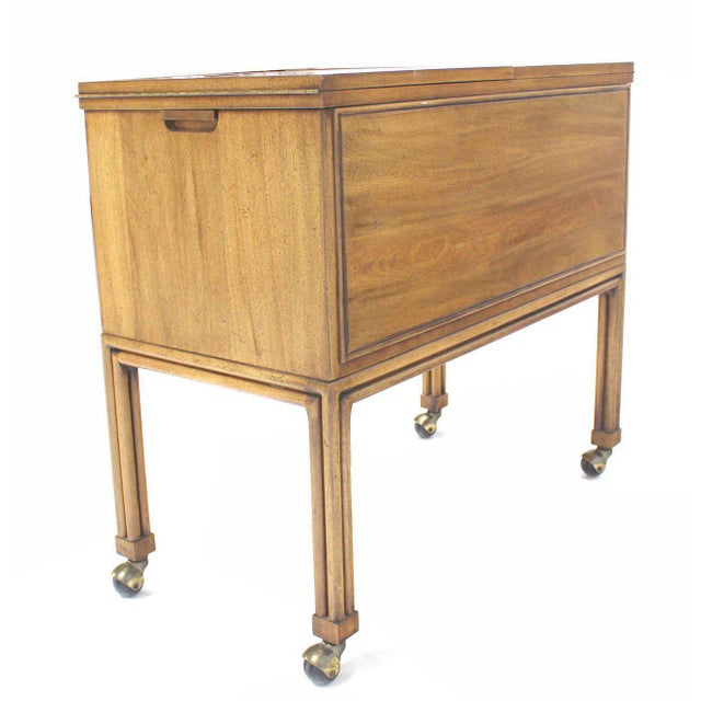 Mid-Century Modern Flip Top Bar Cart Server Cabinet For Sale - Image 9 of 11