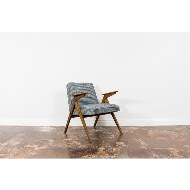 Restored “Bunny” armchair, model 300-177, produced by the Dolnośląska Fabryka Mebli, Poland, 1970s. The set has been fully...