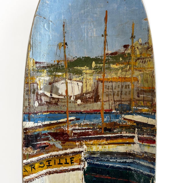 "Le Port De Marseille" Original Custom Painted Plate Installation - Set of 4 For Sale - Image 12 of 16