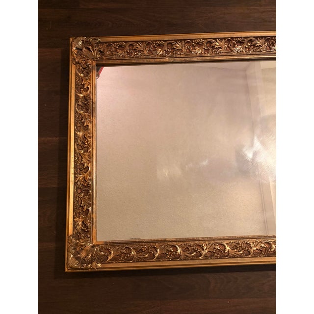 Vintage 1969 Hoyne Ind. Gold Wall Mirror Ornate Gold Hollywood Regency Model 400 For Sale In Phoenix - Image 6 of 7