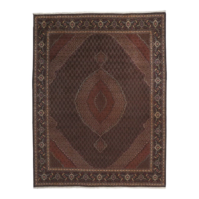 Vintage Persian Mahi Tabriz Rug - 9'10 X 12'09 For Sale