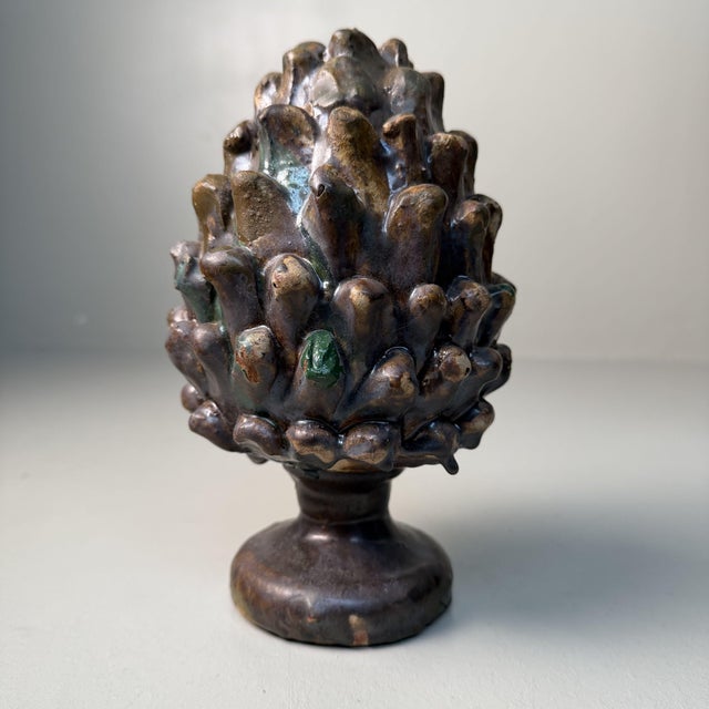 Brown Ceramic Pine Cone by Rocco Condurso, Seminara, Italy, 1970s For Sale - Image 8 of 8