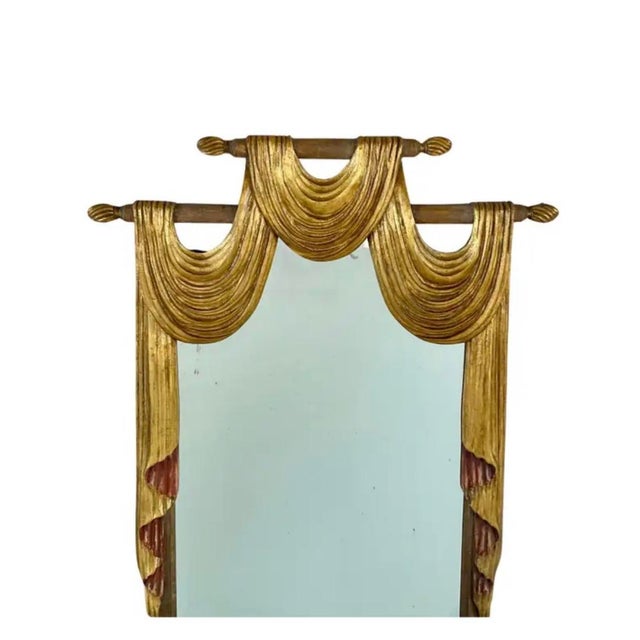 English Regency Style Carved Gilt Swag Mirrors, a Pair For Sale - Image 4 of 10