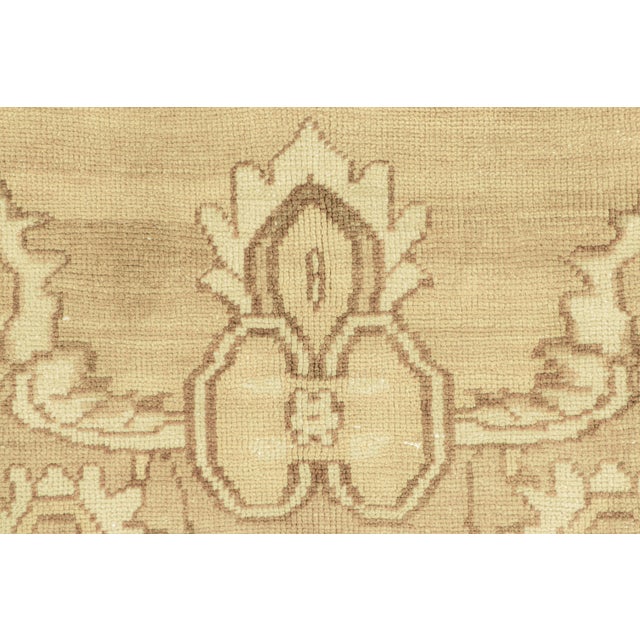 1950s Vintage Turkish Rug in Beige-Brown With Floral Medallion, From Rug & Kilim For Sale - Image 5 of 8