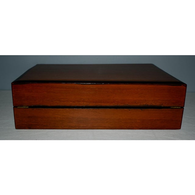 Vintage (1950's) Decorative Box made of Wood. The Box is Lined. The Shape Rectangular. The Measurements: 12.5"W x 8.5"D x...