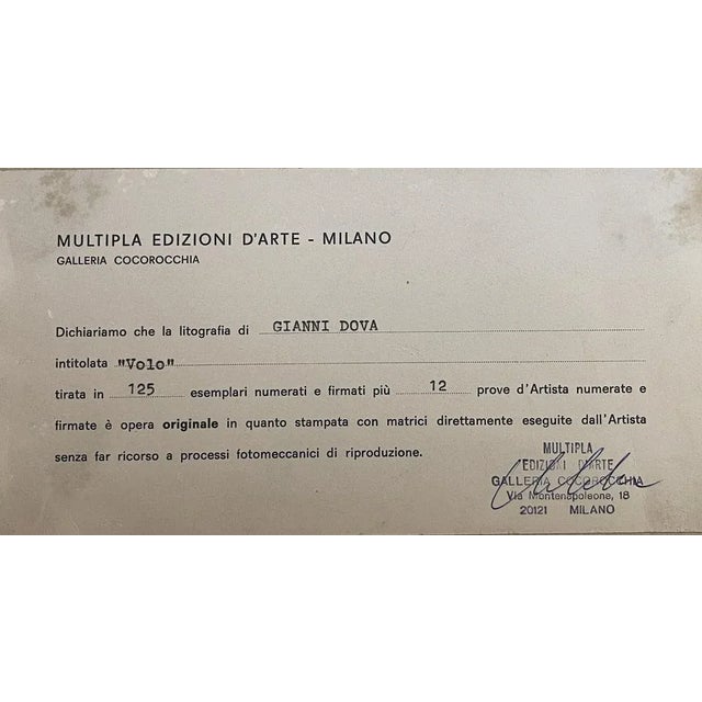 Gianni Dova, Flight, Lithograph For Sale - Image 6 of 7
