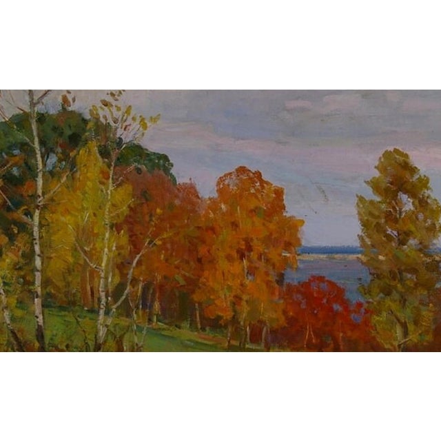 Original Autumn Landscape Oil Painting, Impressionism, Ukrainian 75-125 For Sale - Image 6 of 6
