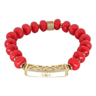 New Beginning Red Energy Evil Eye Beaded Bracelet For Sale