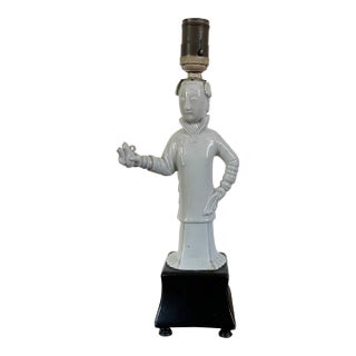 Antique 19th Century Chinese Blanc De Chine Porcelain Kwan Yin Figure Mounted as a Table Lamp For Sale