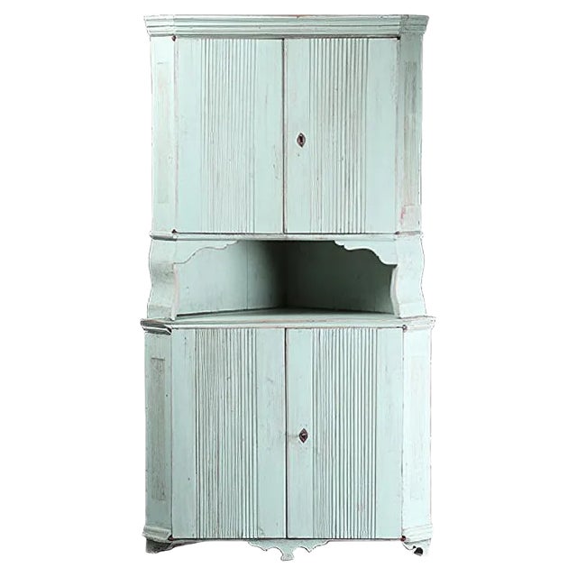19th Century Gustavian Corner Cabinet For Sale