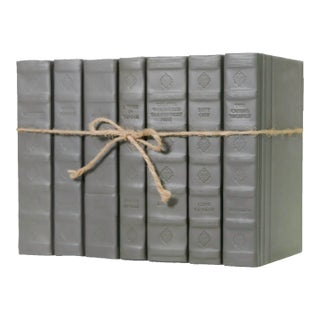 Decorative Books - Smoke Rebound Leather - 1 Foot of Grey Books For Sale