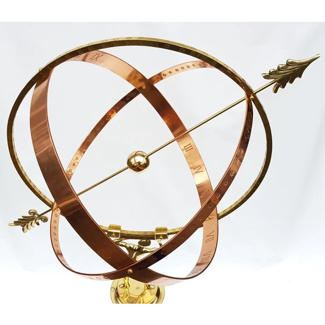 Classical Brass Atlas Sundial on Pedestal For Sale - Image 3 of 9