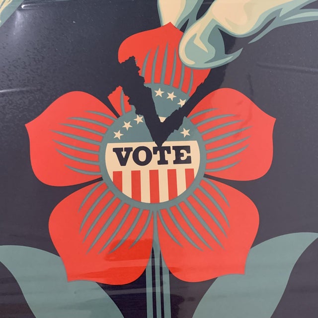 2020s Defend Democracy Authentic Artwork Direct From the Artist Shepard Fairey 107/450 For Sale - Image 5 of 8