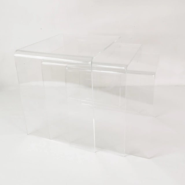 1970s Acrylic Glass Modular Tables, France, 1970s, Set of 3 For Sale - Image 5 of 16