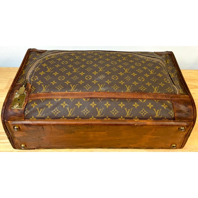 Vintage Louis Vuitton Canvas & Leather Monogram Diminutive Suitcase, Circa 1970s For Sale - Image 16 of 18