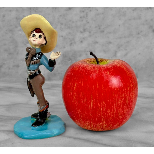 Vintage Flamboyant Cowboy Ceramic Figures, Set of 3, c.1958 - Pairs Nicely with Many Mid-Century & Eclectic Interior...