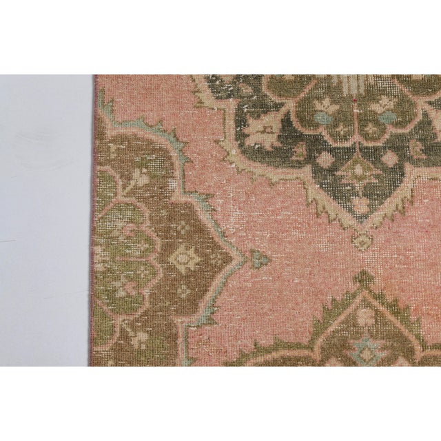 Apricot 1960s Neutral Entryway Rug For Sale - Image 8 of 10