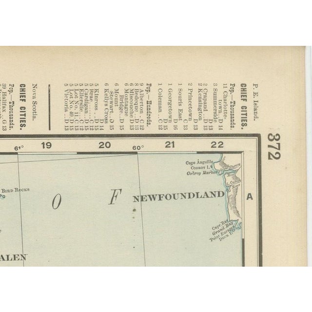 Paper Antique Maritimes Map, New Brunswick, Nova Scotia and Prince Edward Island, 1899 For Sale - Image 7 of 12