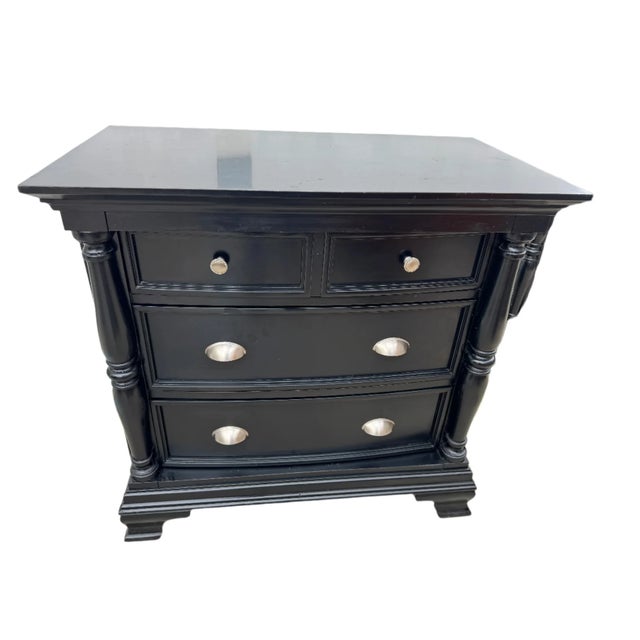 Traditional Circa 1990 Restoration Hardware Ebonized Pair of Bedside Chests For Sale - Image 3 of 8