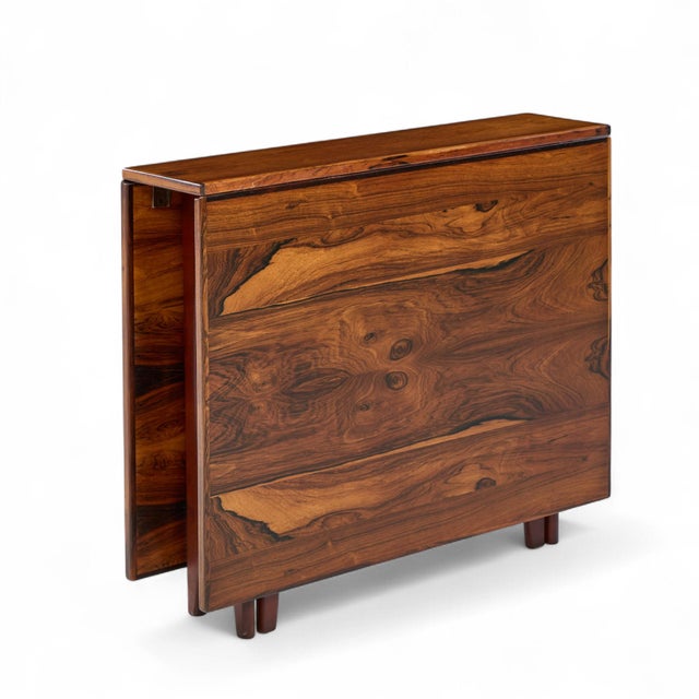 Bendt Winge Bendt Winge Mid Century Norwegian Rosewood Drop-Leaf Rosewood Dining Table For Sale - Image 4 of 9